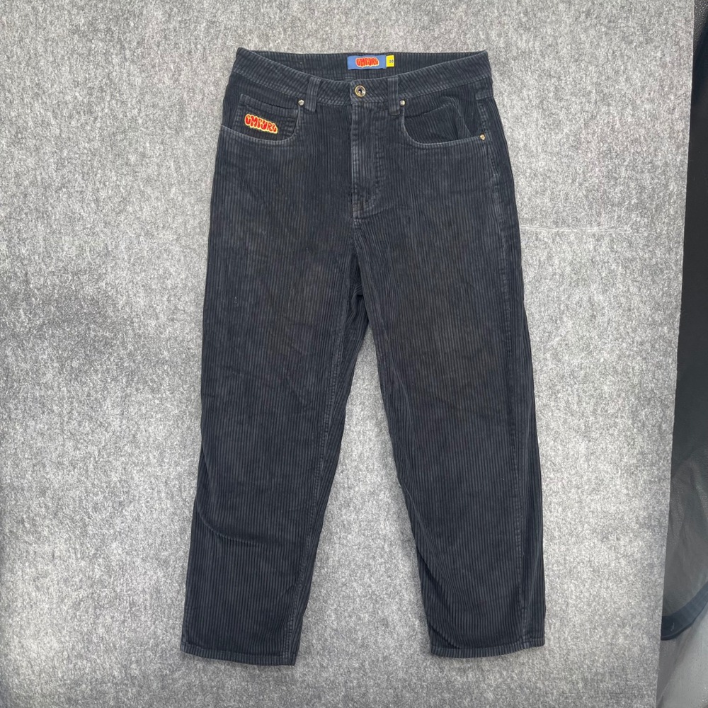 Empyre Corduroy Pants Mens 30 Black Skate Streetwear Trousers Loose Fit